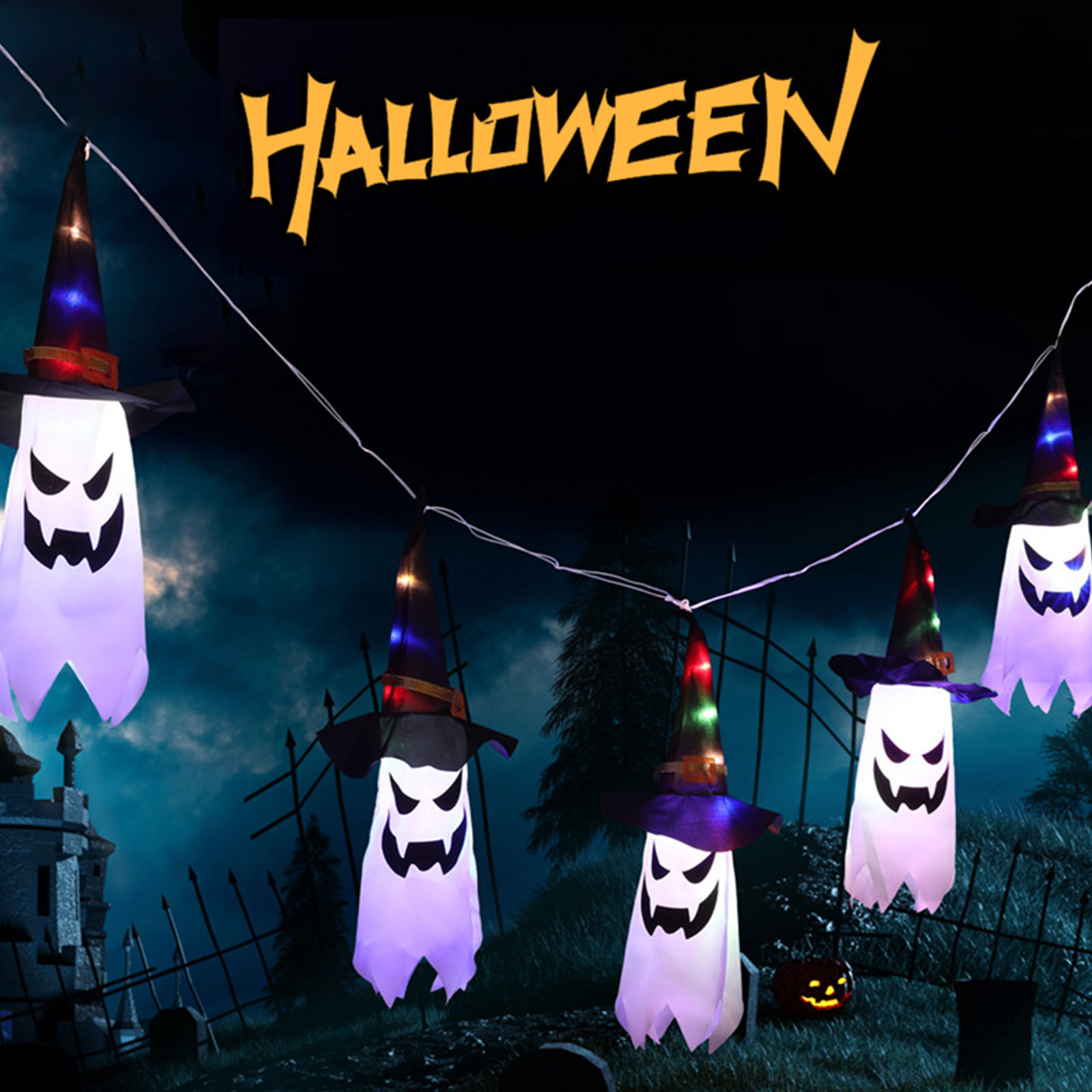 Halloween Led String Lights Orange - Halloween Decorative Lights Halloween Scary Hanging