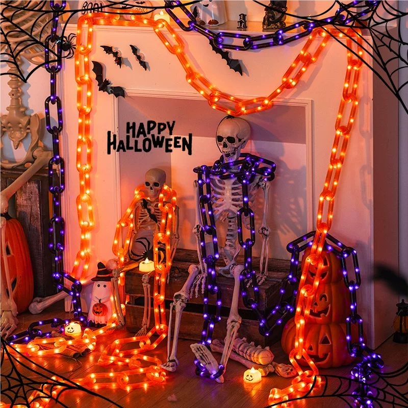 Halloween Led String Lights Orange - 78.74in Halloween Outdoor Solar Chain Lights