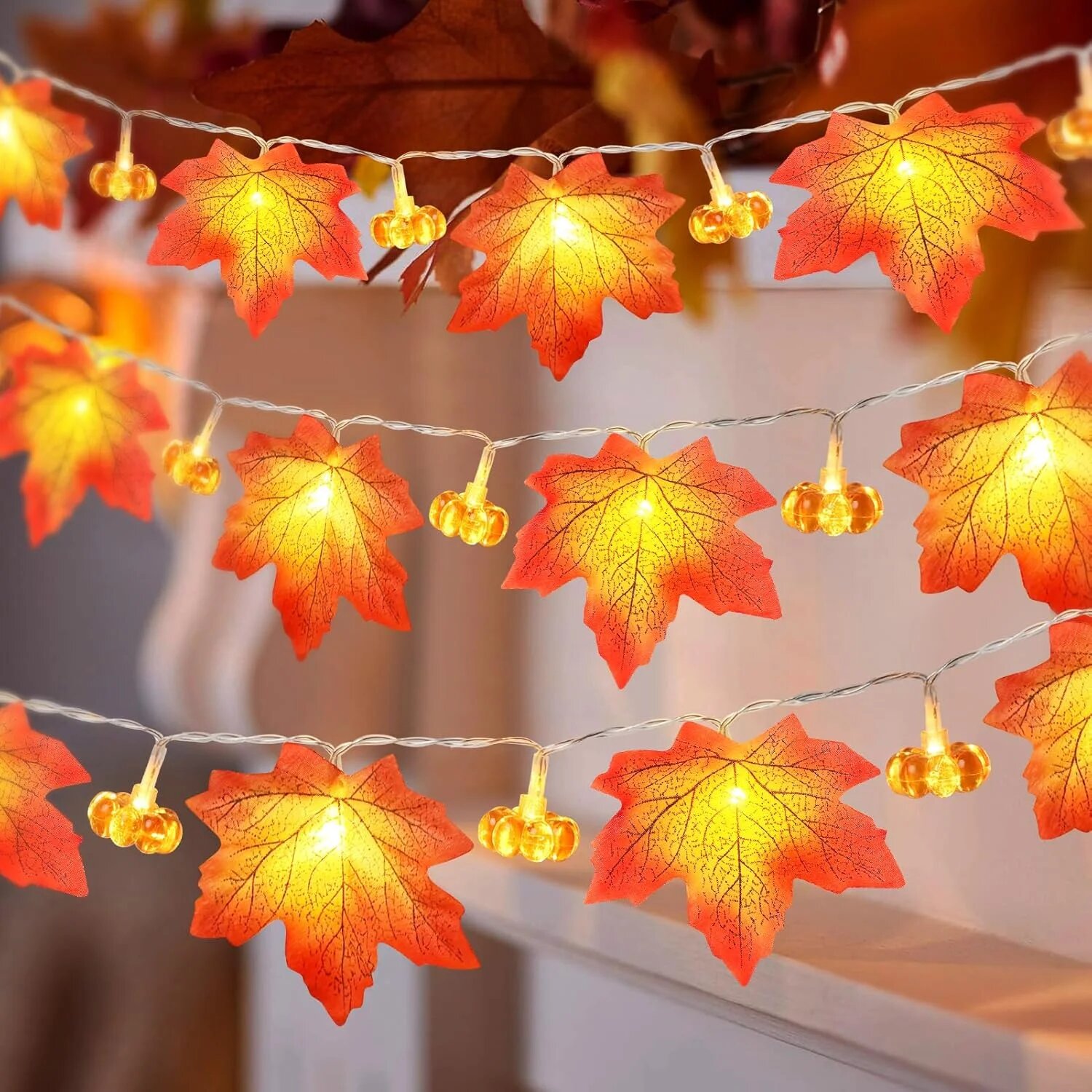 59in/118in Halloween Pumpkin M - Halloween Led String Lights Orange ulasan dan harga