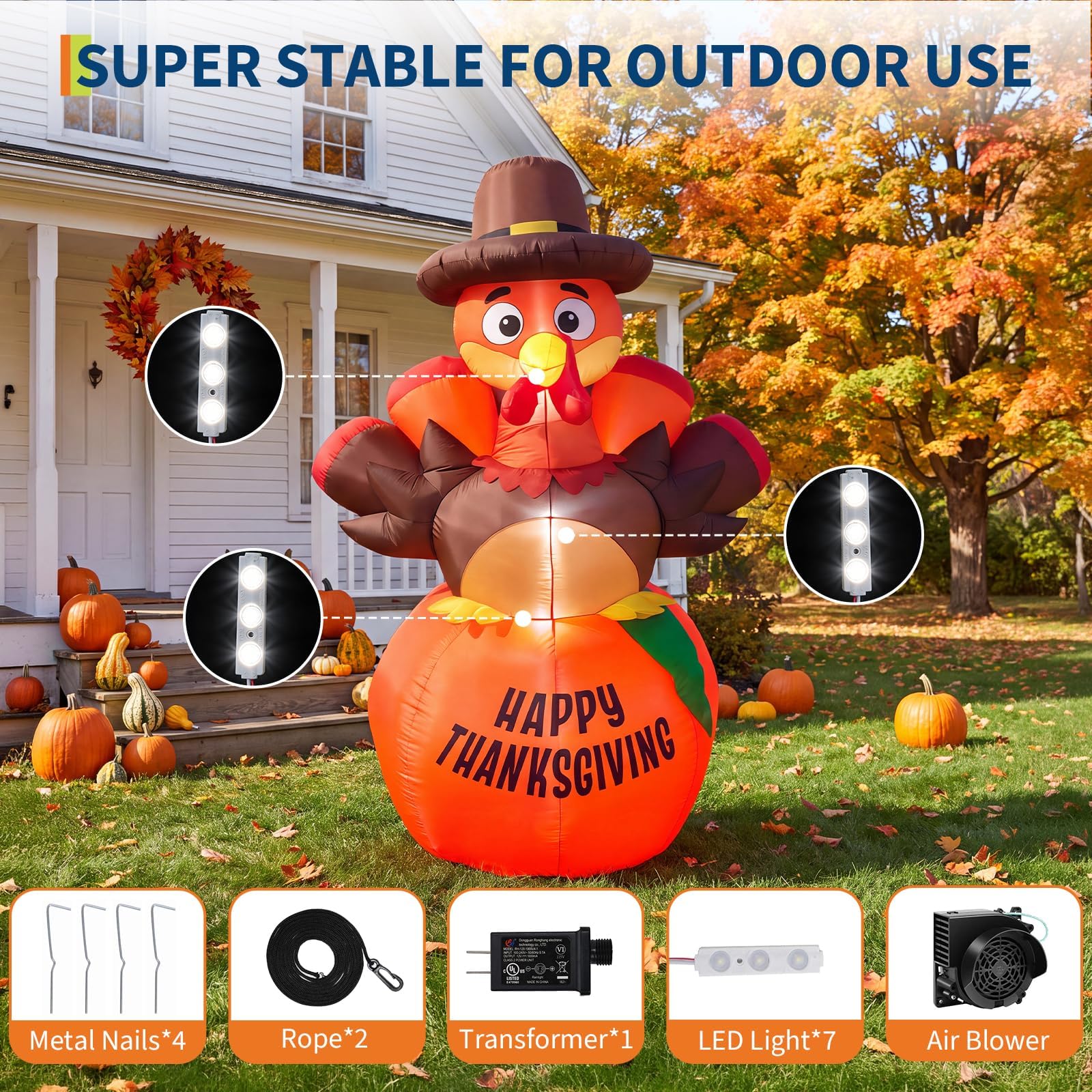 6 FT Halloween Inflatable Pump - Halloween Pumpkin Decor Led ulasan dan harga