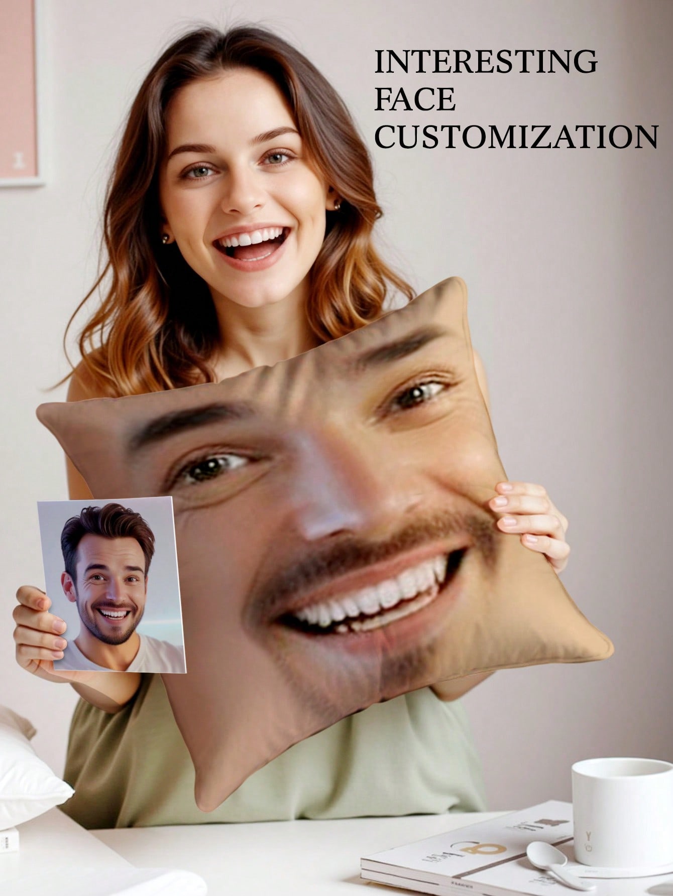 1pc Custom Face Square Pillow  - Halloween Party Supplies ulasan dan harga