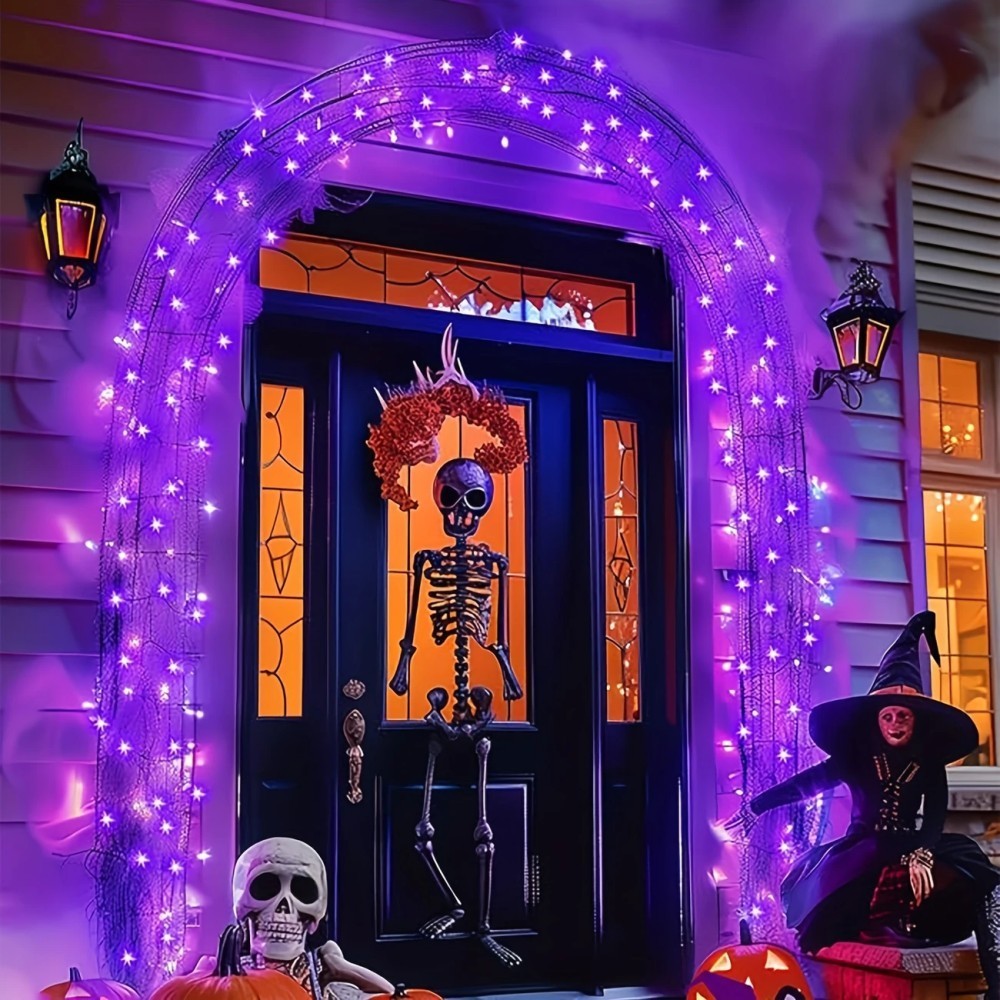 1/2PC12M100LED Halloween Decor - Halloween Led String Lights Orange ulasan dan harga