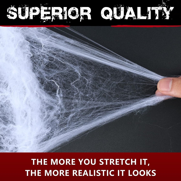 1Set DIY Stretchable Halloween - Spider Web Halloween Decoration ulasan dan harga