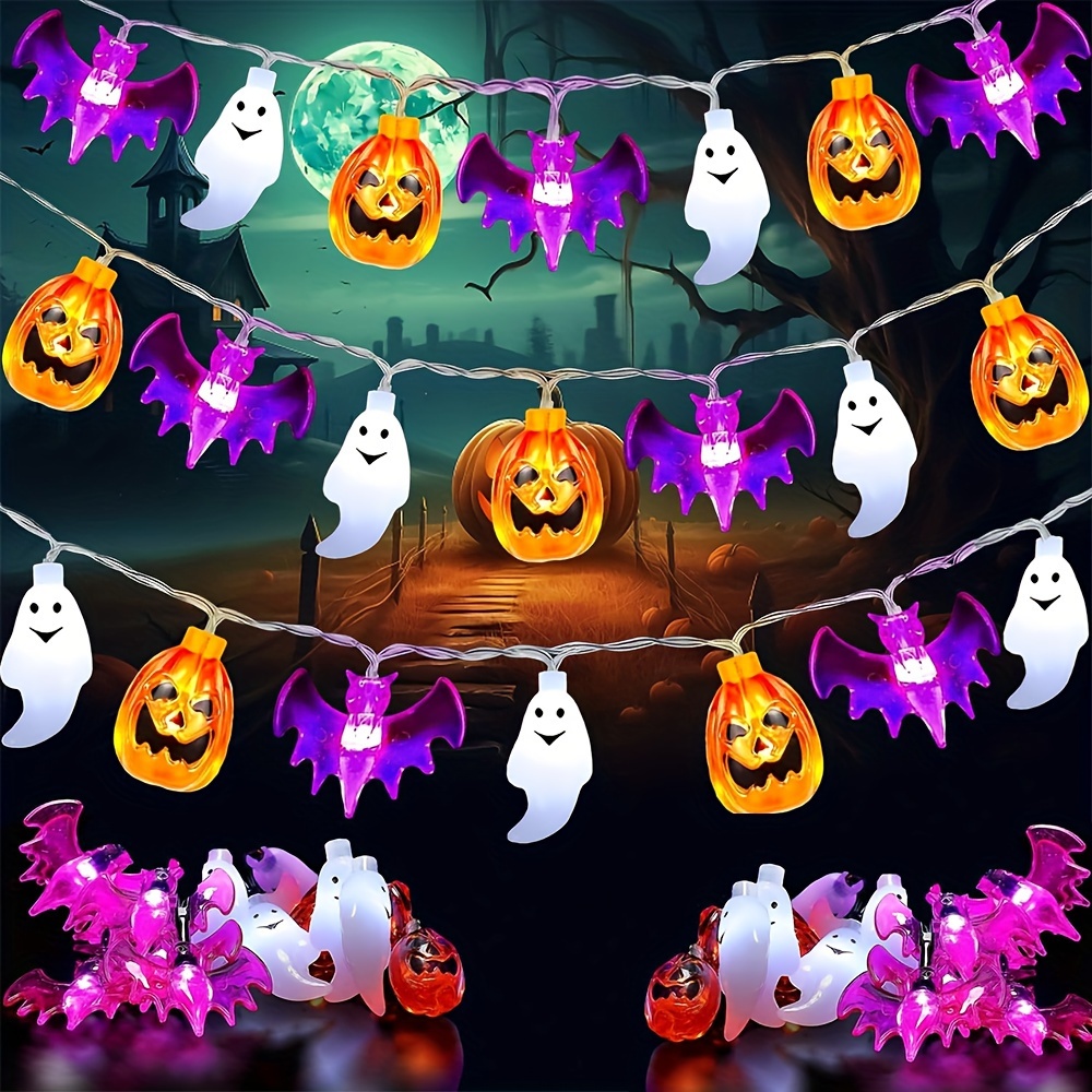 Cute Pumpkin Bat Ghost Hallowe - Halloween Led String Lights Orange ulasan dan harga