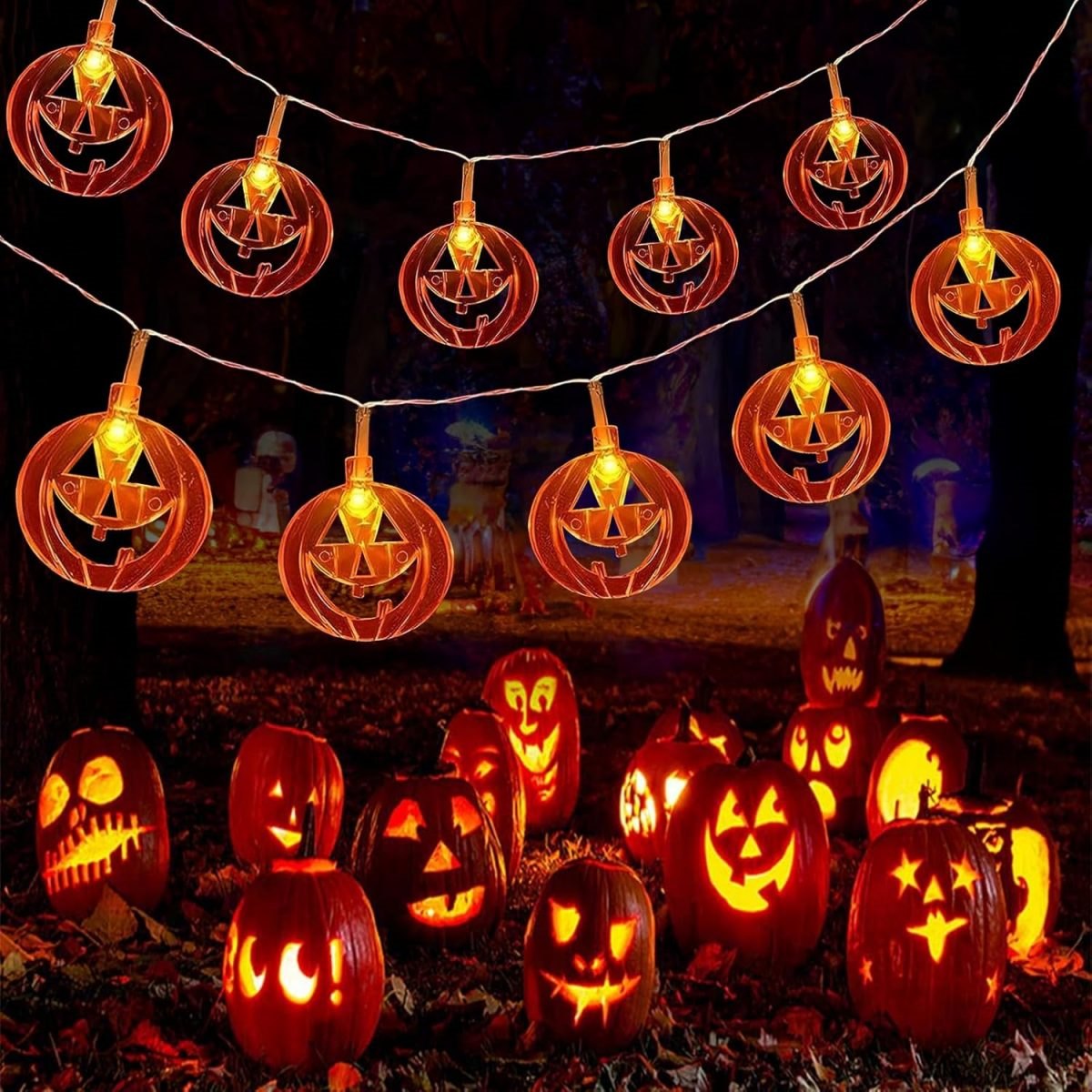 1pc 20LED Orange Flat Hollow H - Halloween Led String Lights Orange ulasan dan harga