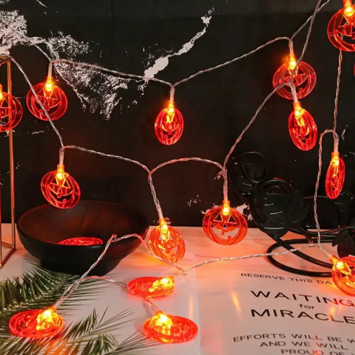 1pc 20LED Orange Flat Hollow H - Halloween Led String Lights Orange ulasan dan harga