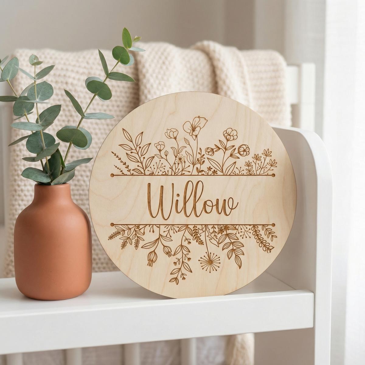 Personalized Floral Round Wood - Halloween Party Supplies ulasan dan harga