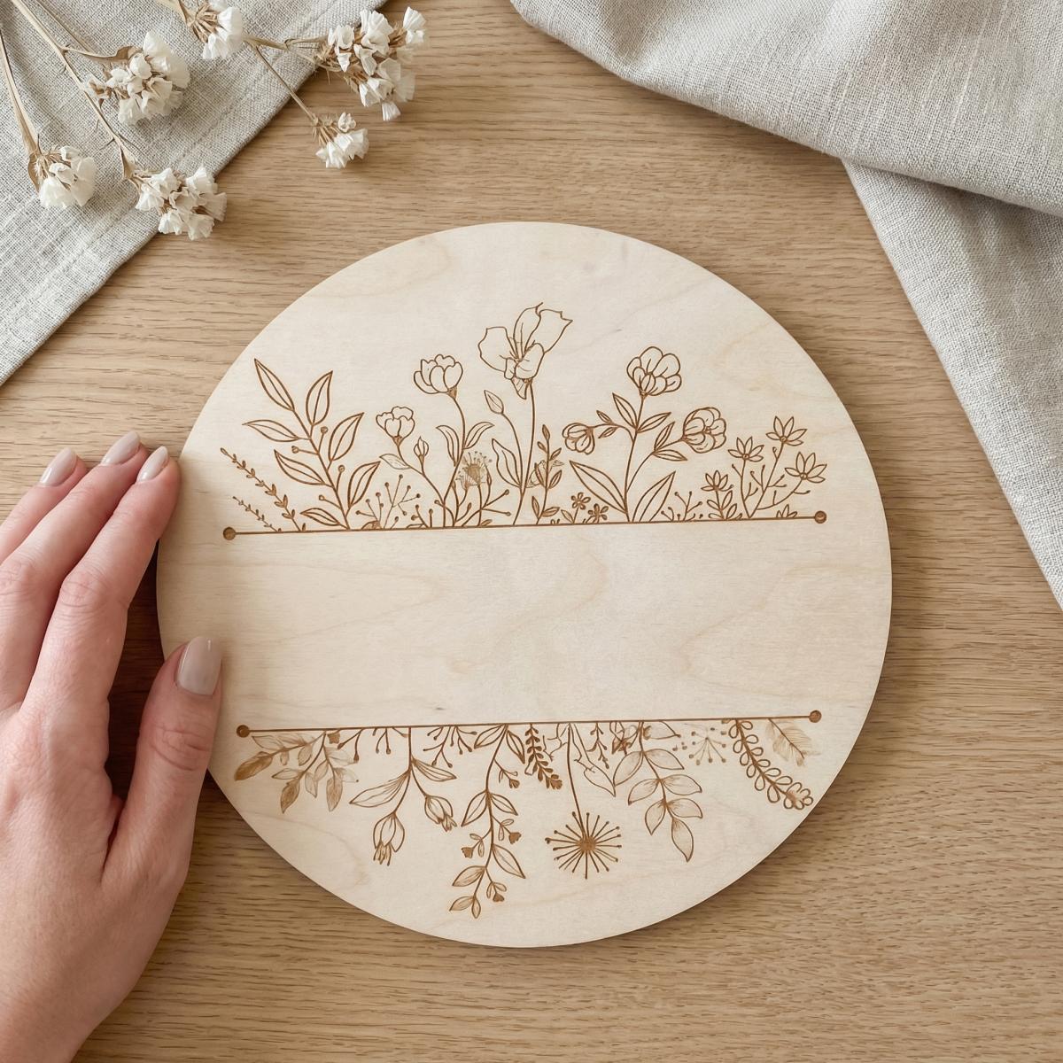 Personalized Floral Round Wood - Halloween Party Supplies ulasan dan harga