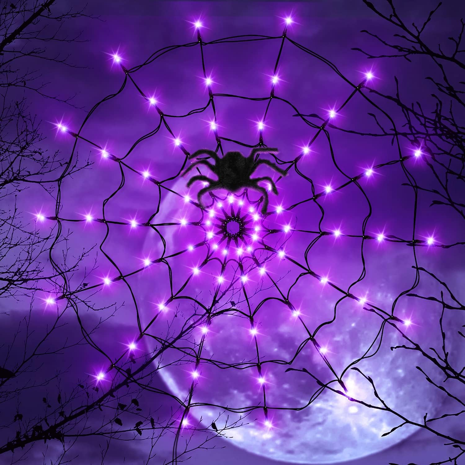 Halloween LED Light String Gho - Spider Web Halloween Decoration ulasan dan harga