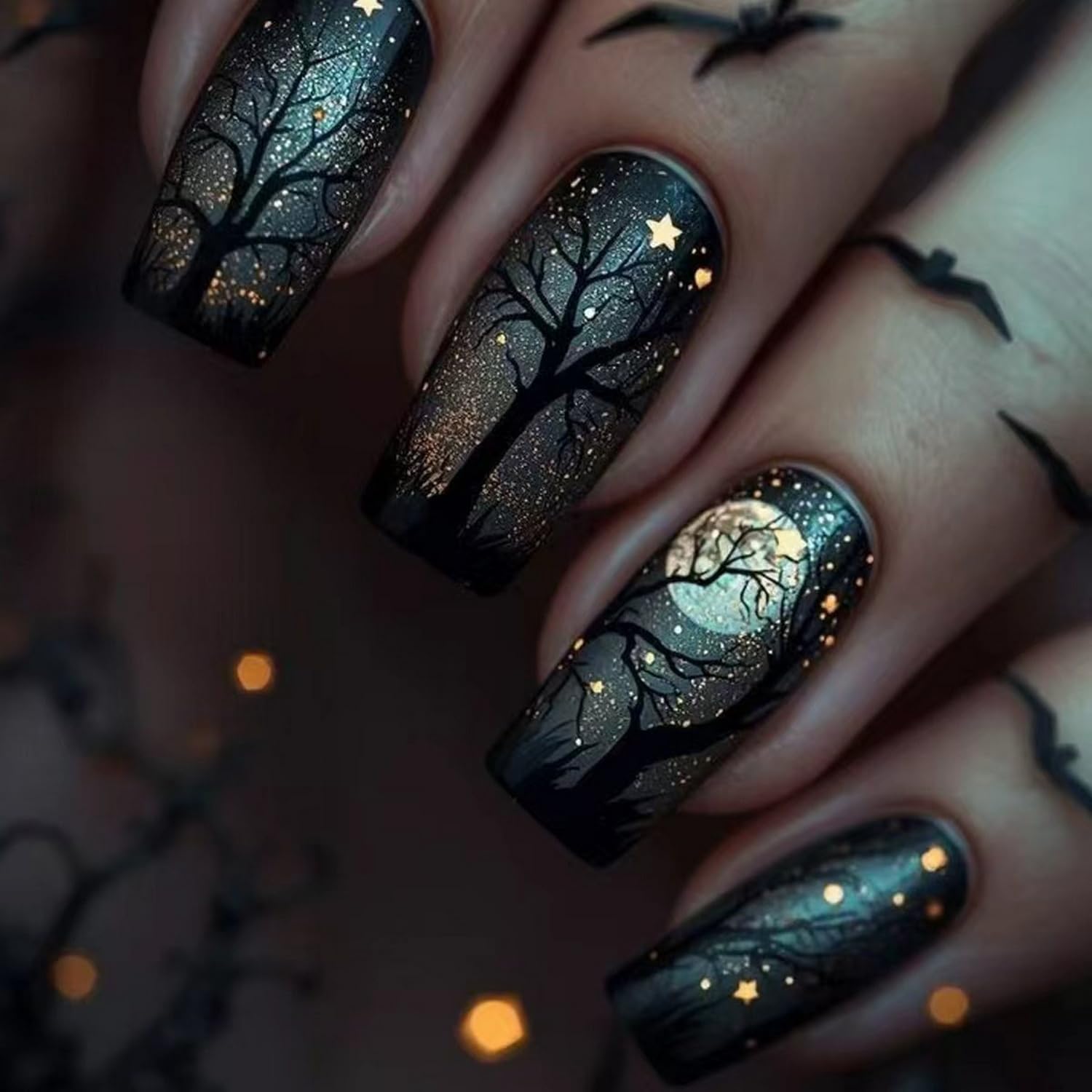 Halloween Press on Nails Hallo - Spider Web Halloween Decoration ulasan dan harga