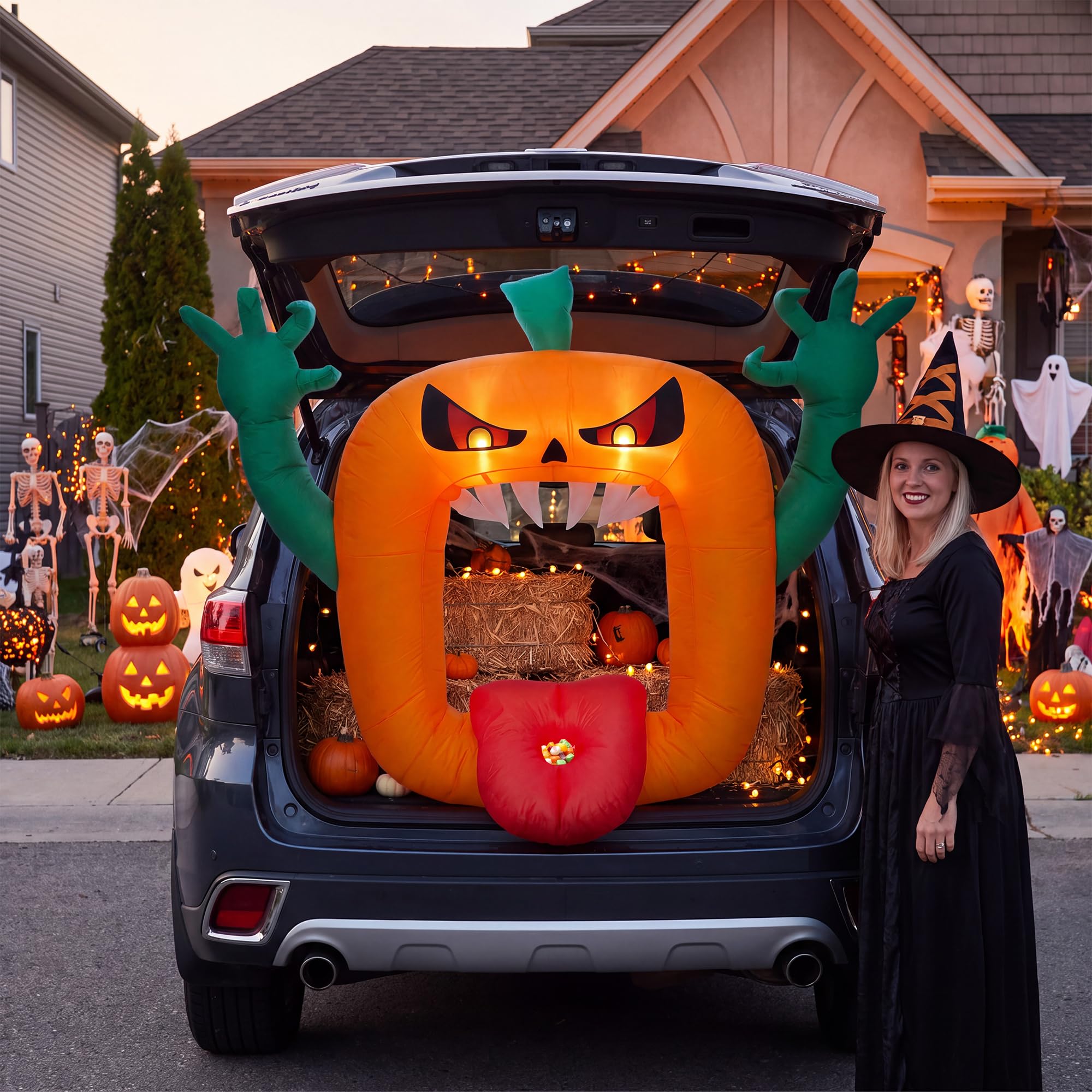 6FT Halloween Inflatables Scar - Halloween Pumpkin Decor Led ulasan dan harga