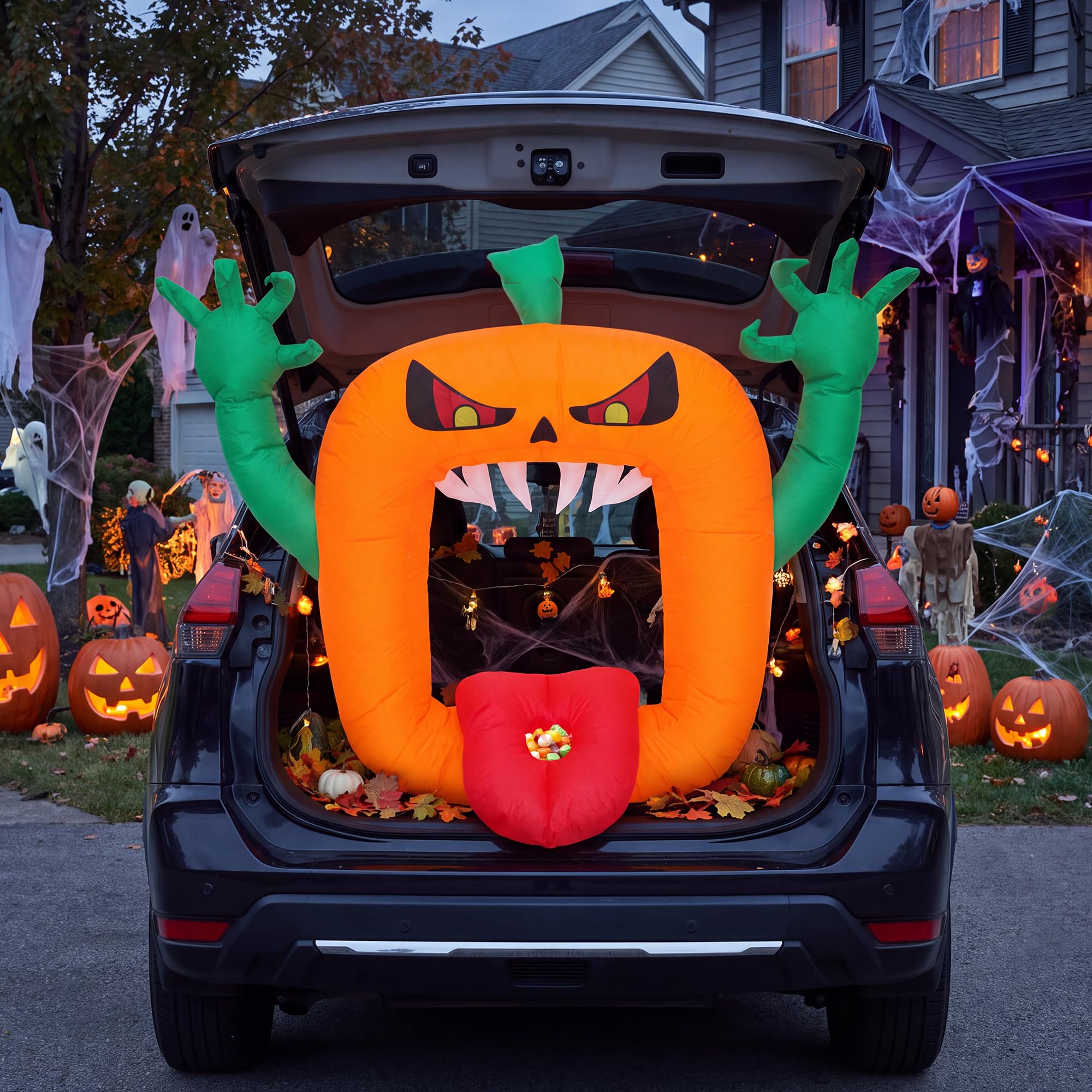 6FT Halloween Inflatables Scar - Halloween Pumpkin Decor Led ulasan dan harga