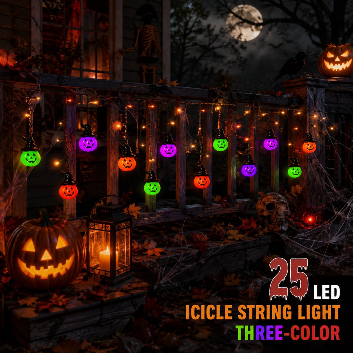 1pc Halloween Horrible 10 Witc - Halloween Led String Lights Orange ulasan dan harga