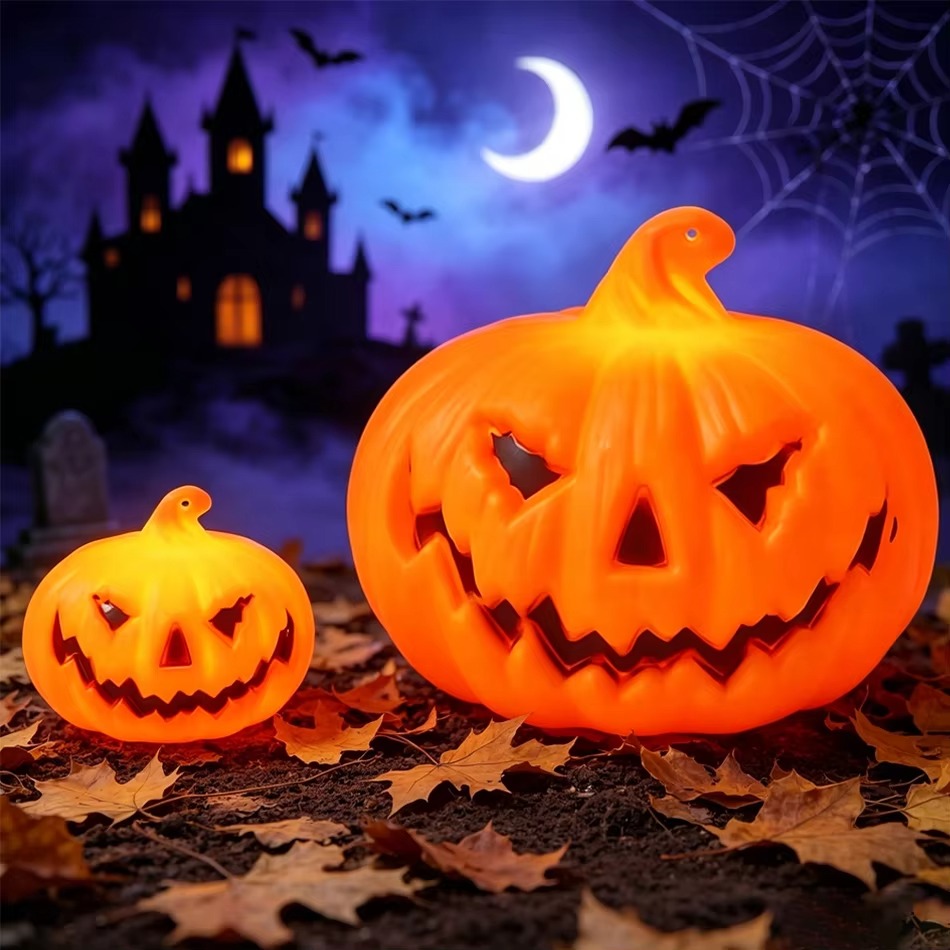 LED Pumpkin Lamp Warm Light Ja - Pumpkin Lantern Halloween ulasan dan harga