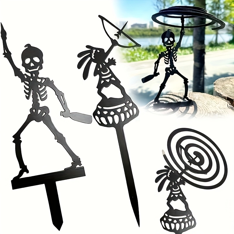 2D 1pc  Metal Portable Skeleto - Halloween Skeleton Decoration ulasan dan harga