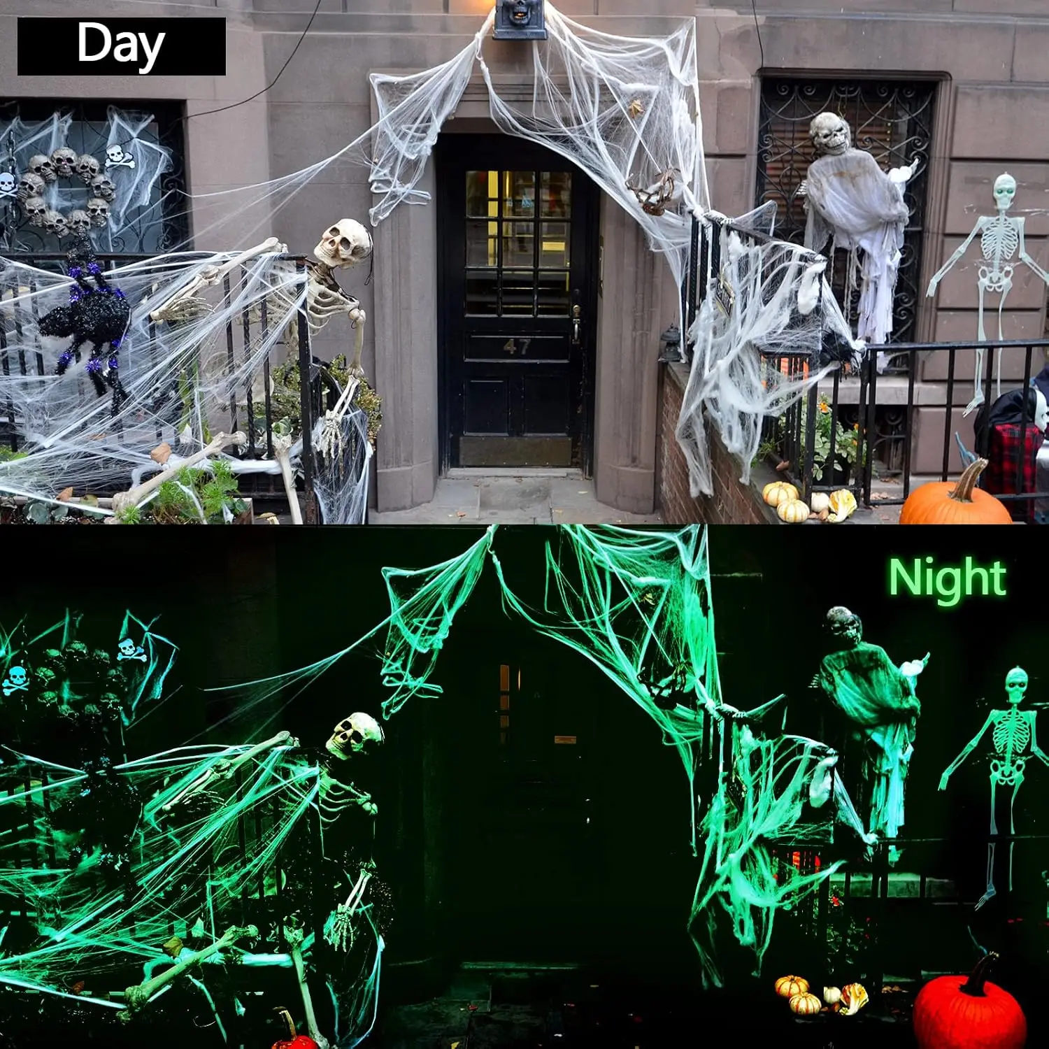 1-5Sets Halloween Glow in The  - Spider Web Halloween Decoration ulasan dan harga