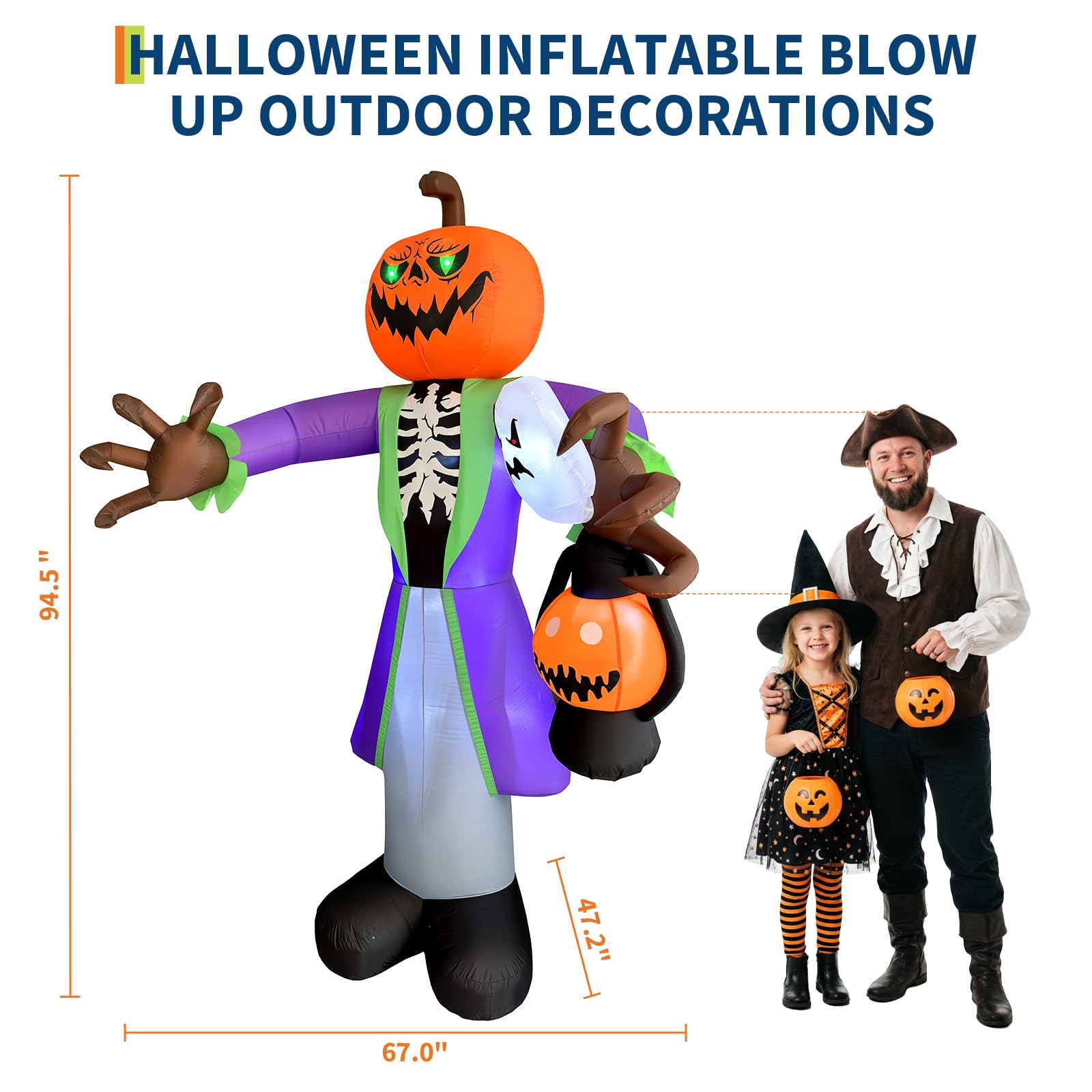 8ft Lighted Halloween Inflatab - Pumpkin Lantern Halloween ulasan dan harga